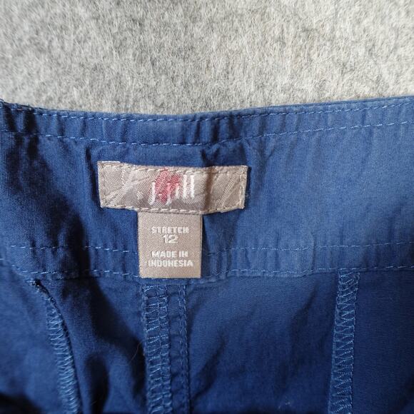 J. Jill Pants Womens 12 Stretch Cargo Ankle Cropped Casual Straight Leg Blue - Picture 6 of 11